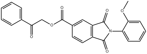 2-oxo-2-phenylethyl 2-(2-methoxyphenyl)-1,3-dioxoisoindoline-5-carboxylate 结构式