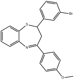 2-(3-bromophenyl)-4-(4-methoxyphenyl)-2,3-dihydro-1,5-benzothiazepine 结构式