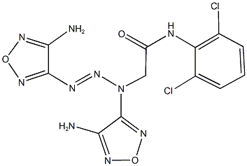 2-[1,3-bis(4-amino-1,2,5-oxadiazol-3-yl)-2-triazenyl]-N-(2,6-dichlorophenyl)acetamide 结构式