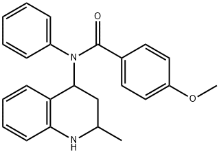 4-methoxy-N-(2-methyl-1,2,3,4-tetrahydro-4-quinolinyl)-N-phenylbenzamide 结构式