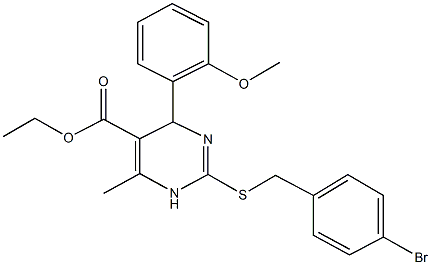 ethyl 2-[(4-bromobenzyl)sulfanyl]-4-(2-methoxyphenyl)-6-methyl-1,4-dihydro-5-pyrimidinecarboxylate 结构式