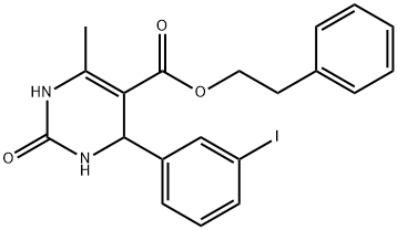 2-phenylethyl 4-(3-iodophenyl)-6-methyl-2-oxo-1,2,3,4-tetrahydropyrimidine-5-carboxylate 结构式