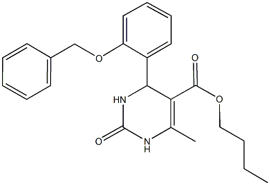 butyl 6-methyl-2-oxo-4-{2-[(phenylmethyl)oxy]phenyl}-1,2,3,4-tetrahydropyrimidine-5-carboxylate 结构式