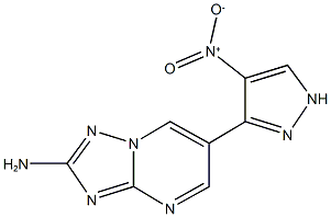 2-amino-6-{4-nitro-1H-pyrazol-3-yl}[1,2,4]triazolo[1,5-a]pyrimidine 结构式