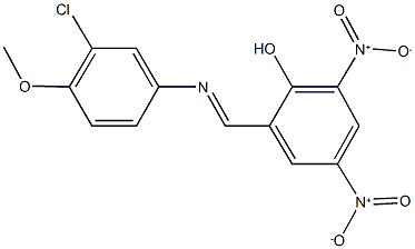 2-{[(3-chloro-4-methoxyphenyl)imino]methyl}-4,6-bisnitrophenol 结构式