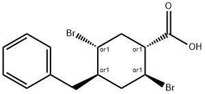 4-benzyl-2,5-dibromocyclohexanecarboxylic acid 结构式