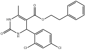 2-phenylethyl 4-(2,4-dichlorophenyl)-6-methyl-2-oxo-1,2,3,4-tetrahydropyrimidine-5-carboxylate 结构式