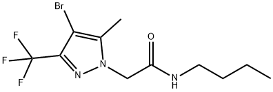 2-[4-bromo-5-methyl-3-(trifluoromethyl)-1H-pyrazol-1-yl]-N-butylacetamide 结构式