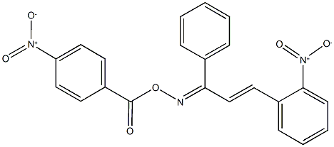 3-{2-nitrophenyl}-1-phenyl-2-propen-1-one O-{4-nitrobenzoyl}oxime 结构式