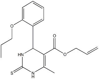 prop-2-enyl 6-methyl-4-[2-(propyloxy)phenyl]-2-thioxo-1,2,3,4-tetrahydropyrimidine-5-carboxylate 结构式