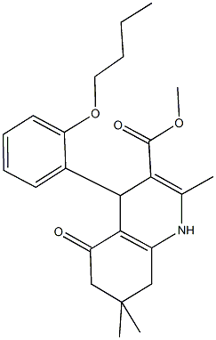 methyl 4-(2-butoxyphenyl)-2,7,7-trimethyl-5-oxo-1,4,5,6,7,8-hexahydro-3-quinolinecarboxylate 结构式