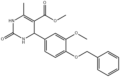 methyl 4-[4-(benzyloxy)-3-methoxyphenyl]-6-methyl-2-oxo-1,2,3,4-tetrahydro-5-pyrimidinecarboxylate 结构式