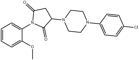 3-[4-(4-chlorophenyl)-1-piperazinyl]-1-(2-methoxyphenyl)-2,5-pyrrolidinedione 结构式