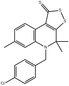 5-(4-chlorobenzyl)-4,4,7-trimethyl-4,5-dihydro-1H-[1,2]dithiolo[3,4-c]quinoline-1-thione 结构式