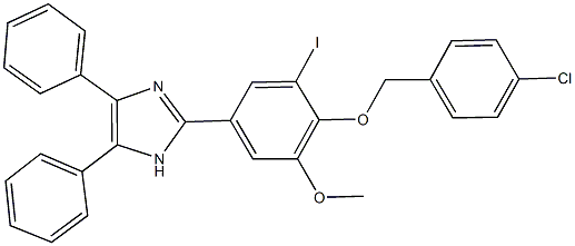 2-{4-[(4-chlorobenzyl)oxy]-3-iodo-5-methoxyphenyl}-4,5-diphenyl-1H-imidazole 结构式