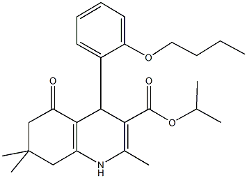 1-methylethyl 4-[2-(butyloxy)phenyl]-2,7,7-trimethyl-5-oxo-1,4,5,6,7,8-hexahydroquinoline-3-carboxylate 结构式
