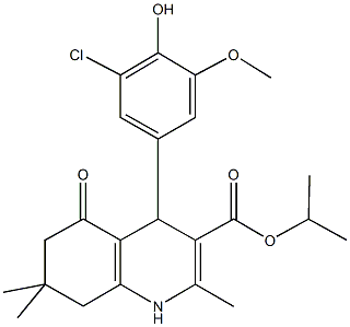 1-methylethyl 4-[3-chloro-4-hydroxy-5-(methyloxy)phenyl]-2,7,7-trimethyl-5-oxo-1,4,5,6,7,8-hexahydroquinoline-3-carboxylate 结构式