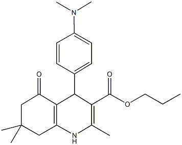 propyl 4-[4-(dimethylamino)phenyl]-2,7,7-trimethyl-5-oxo-1,4,5,6,7,8-hexahydro-3-quinolinecarboxylate 结构式