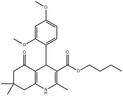 butyl 4-(2,4-dimethoxyphenyl)-2,7,7-trimethyl-5-oxo-1,4,5,6,7,8-hexahydro-3-quinolinecarboxylate 结构式