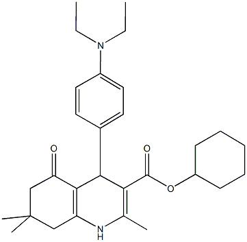 cyclohexyl 4-[4-(diethylamino)phenyl]-2,7,7-trimethyl-5-oxo-1,4,5,6,7,8-hexahydro-3-quinolinecarboxylate 结构式