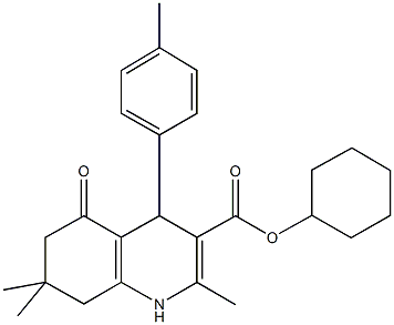 cyclohexyl 2,7,7-trimethyl-4-(4-methylphenyl)-5-oxo-1,4,5,6,7,8-hexahydroquinoline-3-carboxylate 结构式