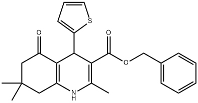 benzyl 2,7,7-trimethyl-5-oxo-4-(2-thienyl)-1,4,5,6,7,8-hexahydro-3-quinolinecarboxylate 结构式