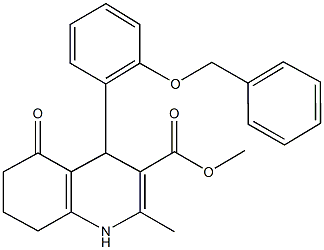 methyl 4-[2-(benzyloxy)phenyl]-2-methyl-5-oxo-1,4,5,6,7,8-hexahydro-3-quinolinecarboxylate 结构式