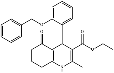 4-(2-(苄氧基)苯基)-2-甲基-5-氧代-1,4,5,6,7,8-六氢喹啉-3-羧酸乙酯 结构式