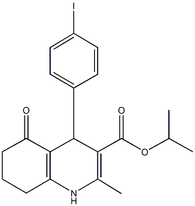 1-methylethyl 4-(4-iodophenyl)-2-methyl-5-oxo-1,4,5,6,7,8-hexahydroquinoline-3-carboxylate 结构式