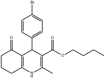 butyl 4-(4-bromophenyl)-2-methyl-5-oxo-1,4,5,6,7,8-hexahydroquinoline-3-carboxylate 结构式