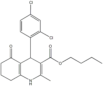 butyl 4-(2,4-dichlorophenyl)-2-methyl-5-oxo-1,4,5,6,7,8-hexahydro-3-quinolinecarboxylate 结构式