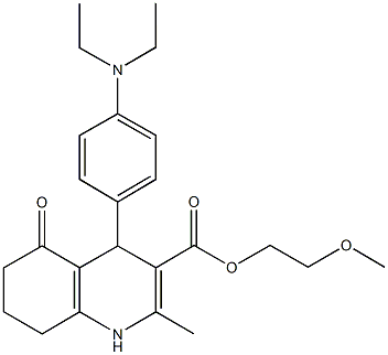 2-methoxyethyl 4-[4-(diethylamino)phenyl]-2-methyl-5-oxo-1,4,5,6,7,8-hexahydroquinoline-3-carboxylate 结构式