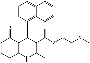 2-methoxyethyl 2-methyl-4-(1-naphthyl)-5-oxo-1,4,5,6,7,8-hexahydroquinoline-3-carboxylate 结构式