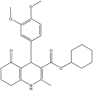 cyclohexyl 4-[3,4-bis(methyloxy)phenyl]-2-methyl-5-oxo-1,4,5,6,7,8-hexahydroquinoline-3-carboxylate 结构式