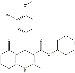 cyclohexyl 4-[3-bromo-4-(methyloxy)phenyl]-2-methyl-5-oxo-1,4,5,6,7,8-hexahydroquinoline-3-carboxylate 结构式