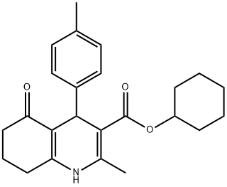 cyclohexyl 2-methyl-4-(4-methylphenyl)-5-oxo-1,4,5,6,7,8-hexahydroquinoline-3-carboxylate 结构式