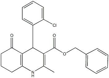 benzyl 4-(2-chlorophenyl)-2-methyl-5-oxo-1,4,5,6,7,8-hexahydro-3-quinolinecarboxylate 结构式