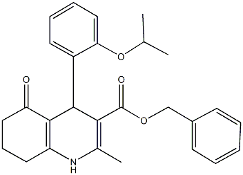 phenylmethyl 2-methyl-4-{2-[(1-methylethyl)oxy]phenyl}-5-oxo-1,4,5,6,7,8-hexahydroquinoline-3-carboxylate 结构式