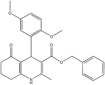 benzyl 4-(2,5-dimethoxyphenyl)-2-methyl-5-oxo-1,4,5,6,7,8-hexahydro-3-quinolinecarboxylate 结构式