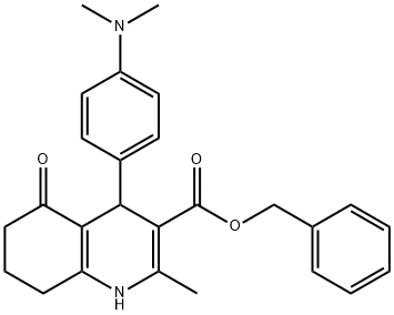 benzyl 4-[4-(dimethylamino)phenyl]-2-methyl-5-oxo-1,4,5,6,7,8-hexahydro-3-quinolinecarboxylate 结构式