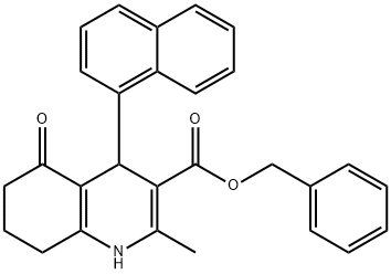 benzyl 2-methyl-4-(1-naphthyl)-5-oxo-1,4,5,6,7,8-hexahydro-3-quinolinecarboxylate 结构式