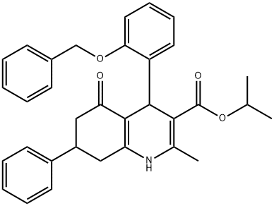 isopropyl 4-[2-(benzyloxy)phenyl]-2-methyl-5-oxo-7-phenyl-1,4,5,6,7,8-hexahydro-3-quinolinecarboxylate 结构式