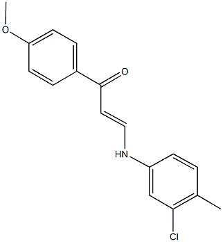 3-(3-chloro-4-methylanilino)-1-(4-methoxyphenyl)-2-propen-1-one 结构式