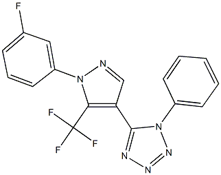 5-[1-(3-fluorophenyl)-5-(trifluoromethyl)-1H-pyrazol-4-yl]-1-phenyl-1H-tetraazole 结构式