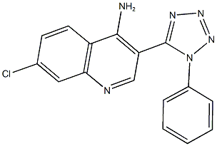 7-chloro-3-(1-phenyl-1H-tetraazol-5-yl)-4-quinolinamine 结构式