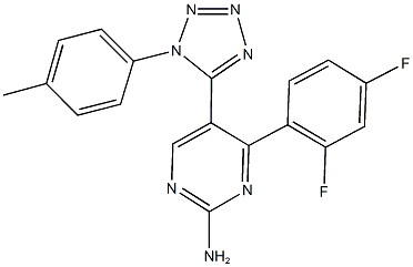 4-(2,4-difluorophenyl)-5-[1-(4-methylphenyl)-1H-tetraazol-5-yl]-2-pyrimidinylamine 结构式