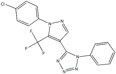5-[1-(4-chlorophenyl)-5-(trifluoromethyl)-1H-pyrazol-4-yl]-1-phenyl-1H-tetraazole 结构式