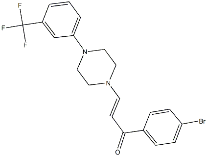 1-(4-bromophenyl)-3-{4-[3-(trifluoromethyl)phenyl]-1-piperazinyl}-2-propen-1-one 结构式
