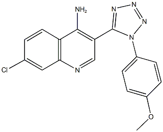 7-chloro-3-[1-(4-methoxyphenyl)-1H-tetraazol-5-yl]-4-quinolinamine 结构式