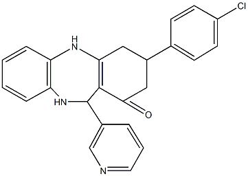 3-(4-chlorophenyl)-11-(3-pyridinyl)-2,3,4,5,10,11-hexahydro-1H-dibenzo[b,e][1,4]diazepin-1-one 结构式